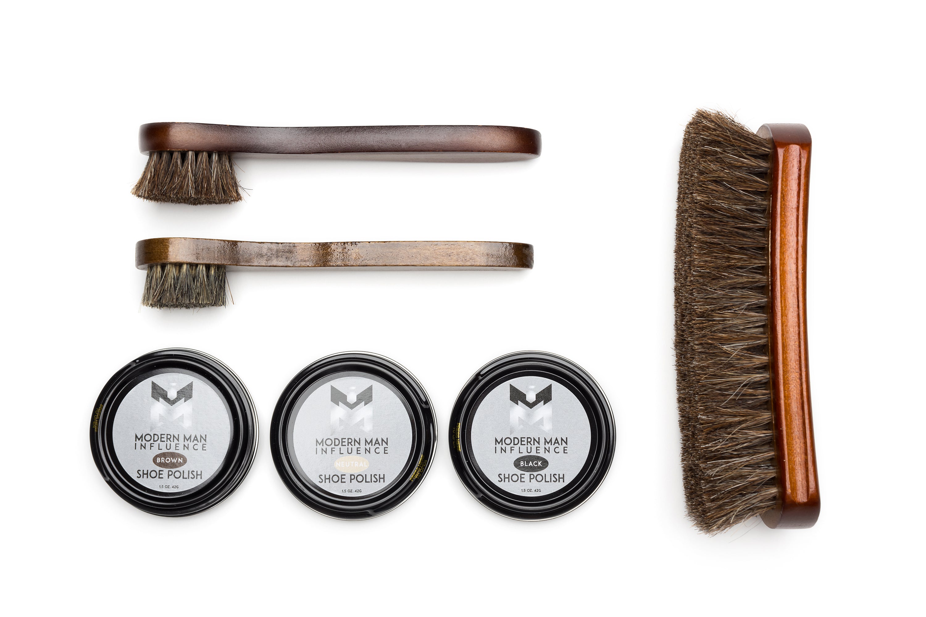 Modern Man Influence starter brush and shoe polish kit